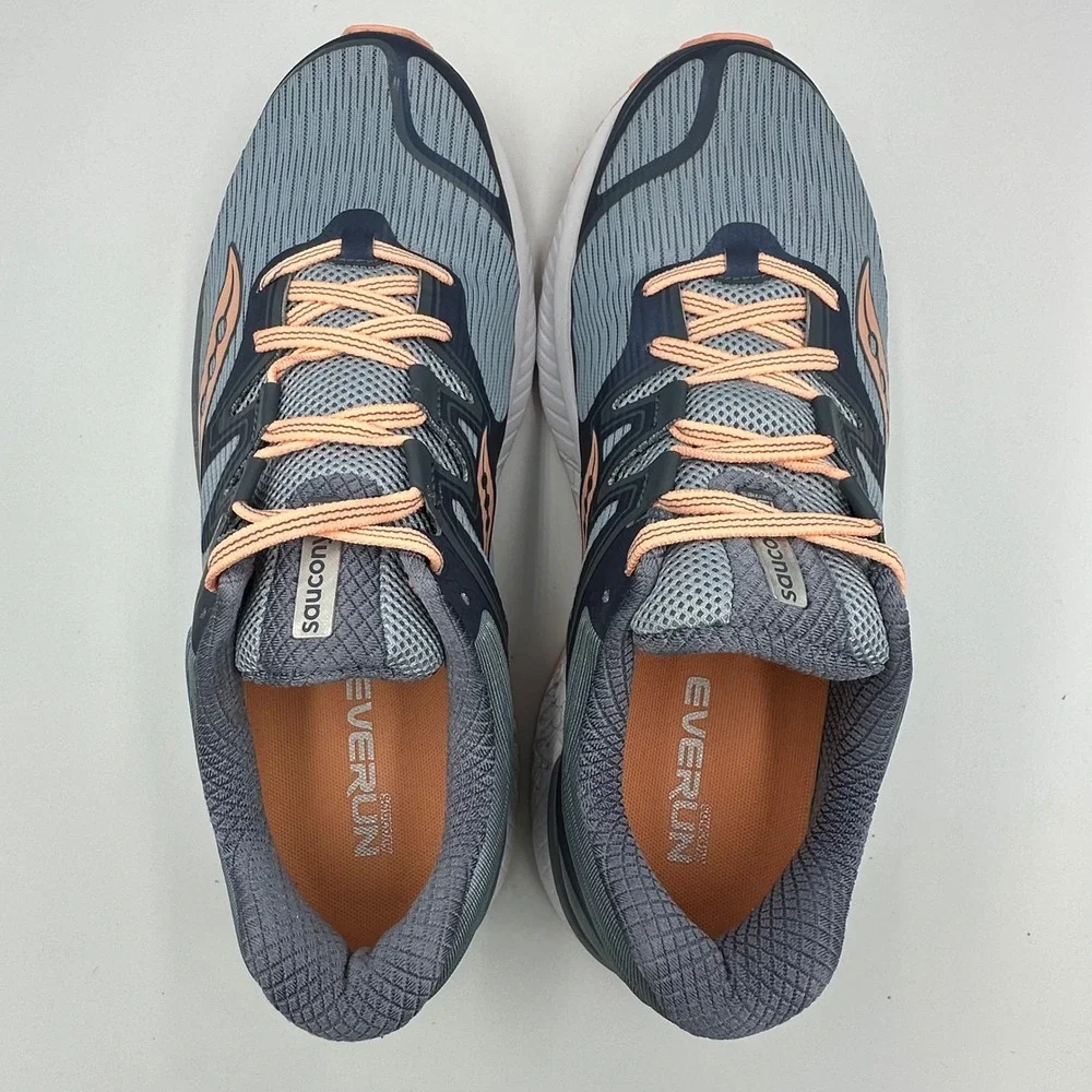Saucony Guide ISO Running Shoes Wmn 12 Slate Peach EXCELLENT Stability Athletic
